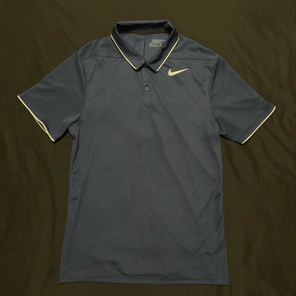 Nike Golf Dri-Fit Black and White Polo Shirt